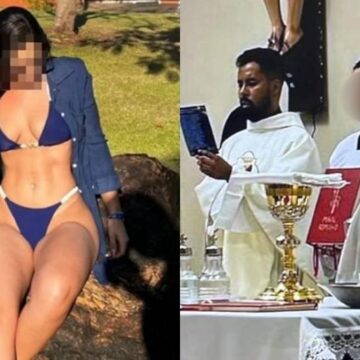 Mulher flagrada com padre em casa paroquial registra boletim por vazamento de vídeos