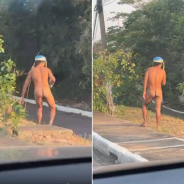 Homem é flagrado pelado na Fernando Corrêa