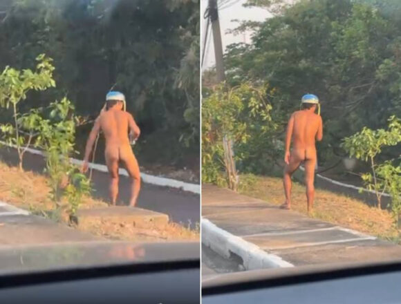 Homem é flagrado pelado na Fernando Corrêa