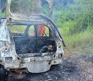 Corpo é achado carbonizado dentro de carro sob a Ponte Sarita Baracat