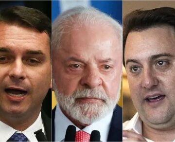 Paraná Pesquisas aponta empate técnico de Flávio com Lula e aproximação de Ratinho Jr. no 2º turno