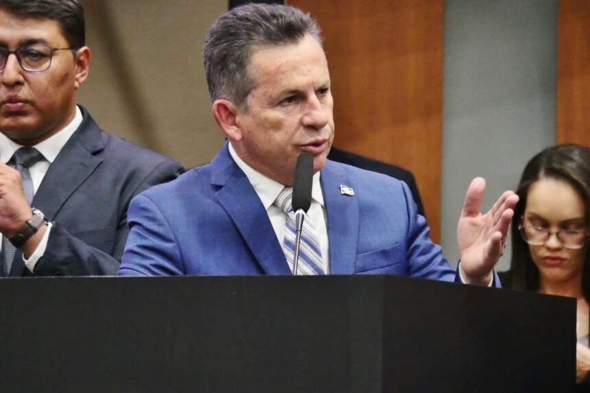 O agora ex-governador Mauro Mendes, que deixa oficialmente o cargo relembrando atos de sua gest�o