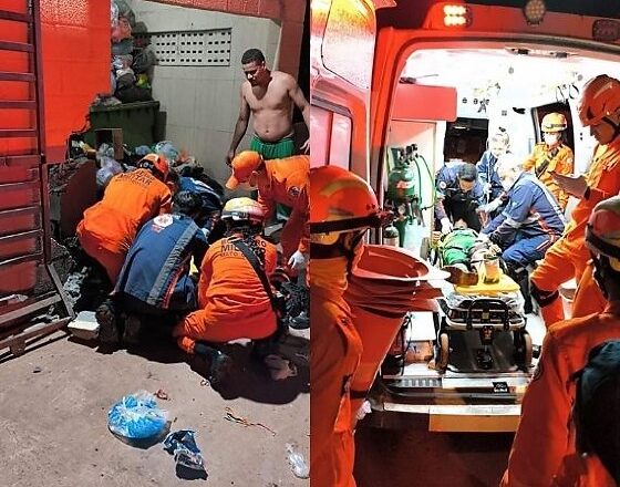 Gari venezuelano perde a perna após ser prensado por caminhão de lixo em Várzea Grande