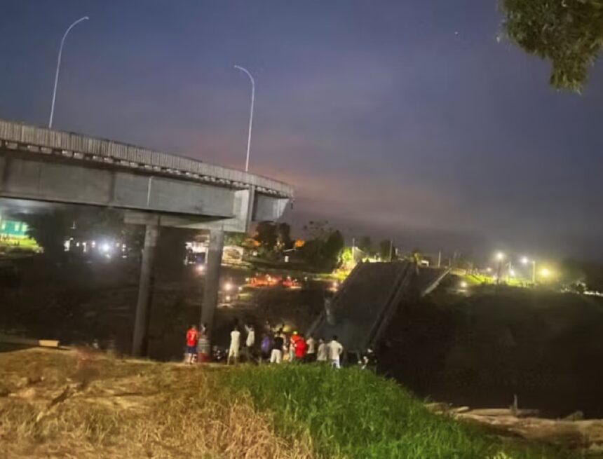 Ponte recém-inaugurada desaba no Acre e deixa quatro feridos em Sena Madureira