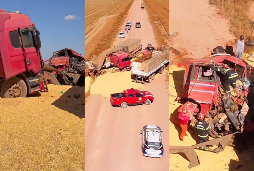 Acidente entre duas carretas deixa um motorista morto na MT-438