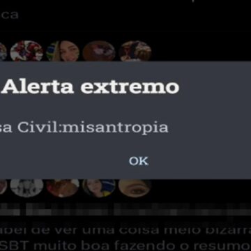 Alerta da Defesa Civil com a palavra "misantropia" assustou brasileiros de diversos estados entre sexta-feira (19) e sábado (20
