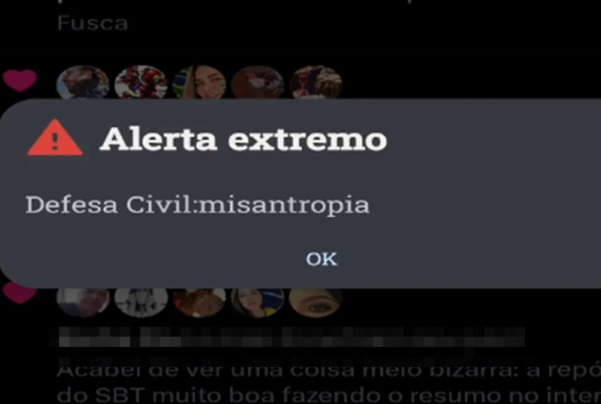 Ataque hacker paralisa sistema da Defesa Civil e envia alertas falsos com 'misantropia' a milhões Alerta da Defesa Civil com a palavra "misantropia" assustou brasileiros de diversos estados entre sexta-feira (19) e sábado (20