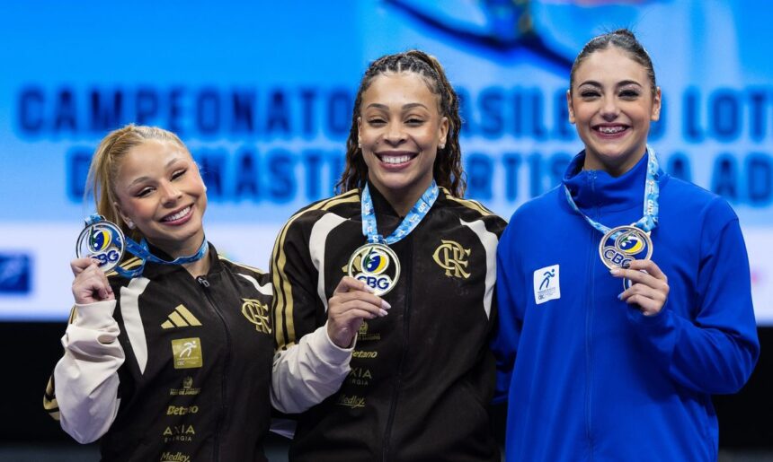 Ouro na ginástica artística: Lorrane Oliveira e Caio Souza lideram pódios em Brasília