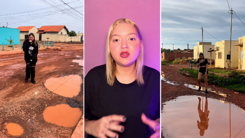 Influencer usa redes sociais para expor problemas de infraestrutura e mobilizar moradores em Várzea Grande