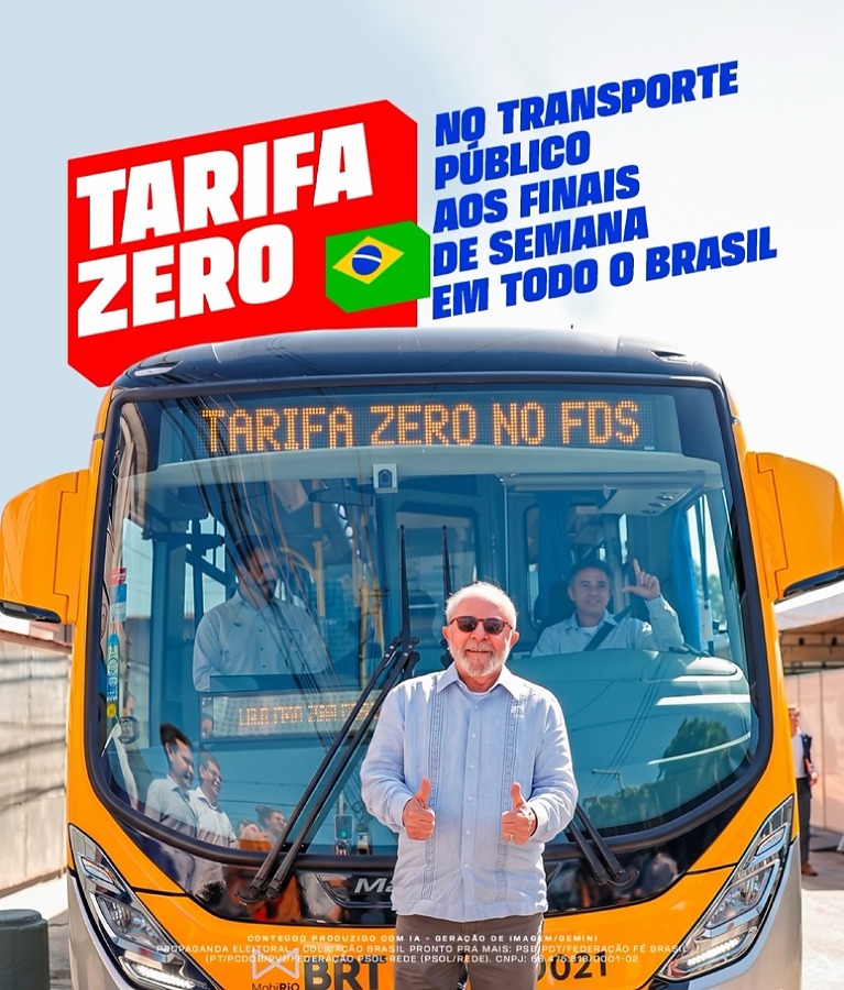 Governo federal estuda proposta de tarifa zero no transporte público aos fins de semana Governo federal estuda proposta de tarifa zero no transporte público aos fins de semana