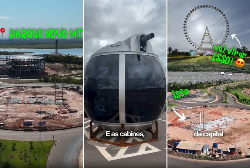 Maior roda-gigante da América Latina ganha forma no Parque Novo Mato Grosso