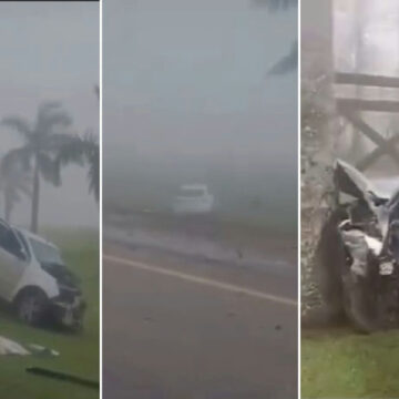Neblina intensa na Mt-251: grave acidente com três veículos na Estrada de Chapada