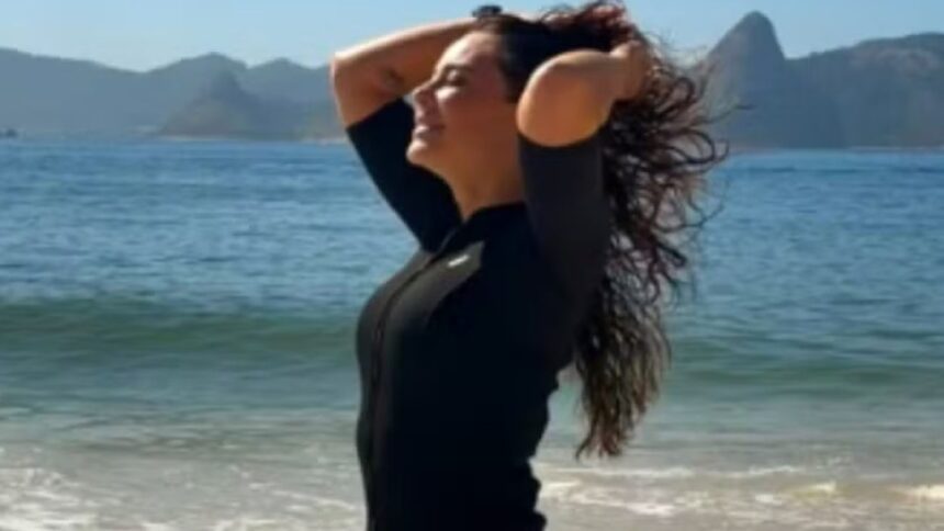 Paolla Oliveira revela bastidores de rotina intensa com gravações e treinos aquáticos Paolla Oliveira revela bastidores de rotina intensa com gravações e treinos aquáticos